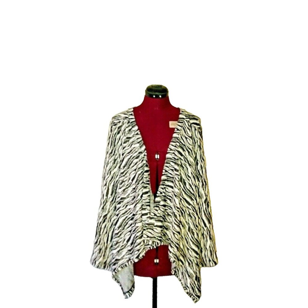 Everly Grey Graham Maternity Cardigan L/XL Zebra Print Open Front Jacket Soft
